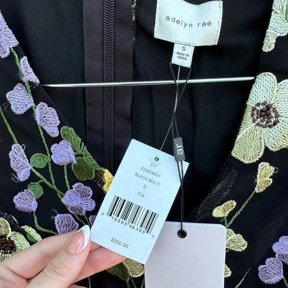 Adelyn Rae Pink and Yellow Puff Sleeve Mini Dress - Picture 6 of 6